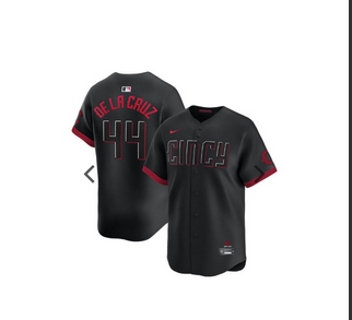 Youth 2025 Cincinnati Reds #44 Delacruz black Nike MLB Jersey